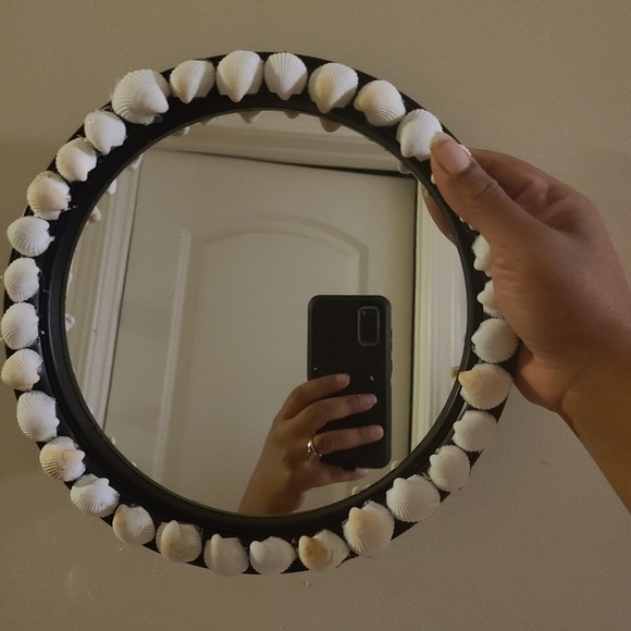 Accent Round Shell Wall Mirror - Picture 1 of 2